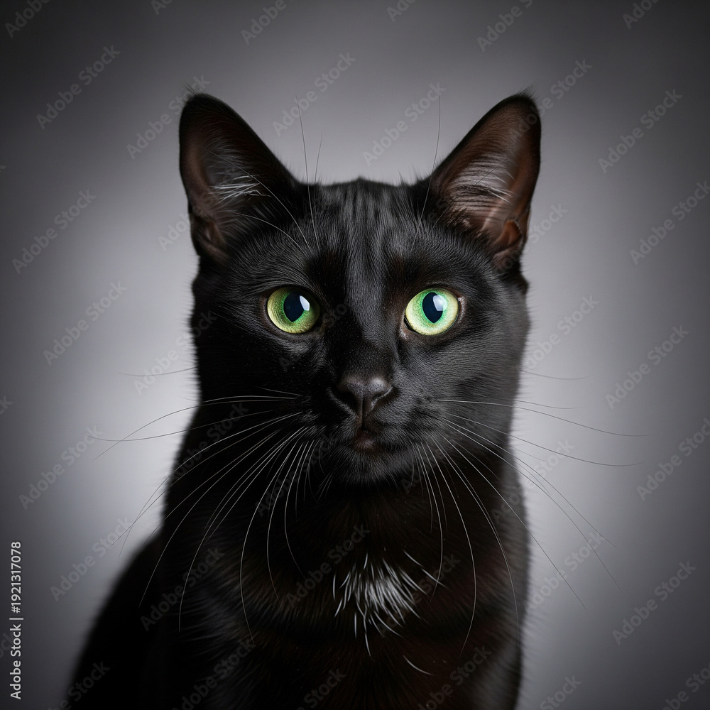 Fototapeta premium black cat portrait