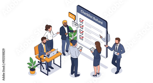 Diverse Business Team Collaborating on Customer Survey and Feedback Analysis.