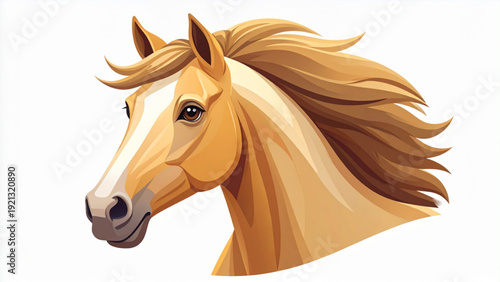 Cute Running Horse Full Body and Head Portrait Flat Vector