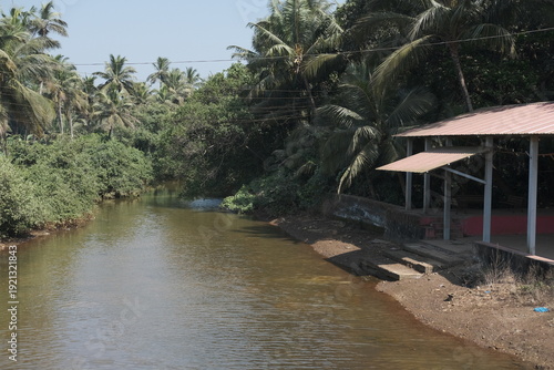 river in India. Summer season 