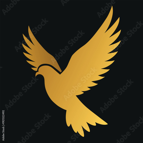 A black eagle vector illustration featuring an animal silhouette with spreading wings and feathers, designed as a flying bird symbol for a nature tattoo or wildlife icon