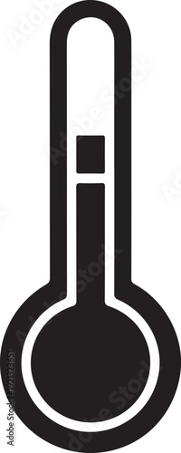 Thermometer icon with a round base and a long narrow top  temperature gauge symbol