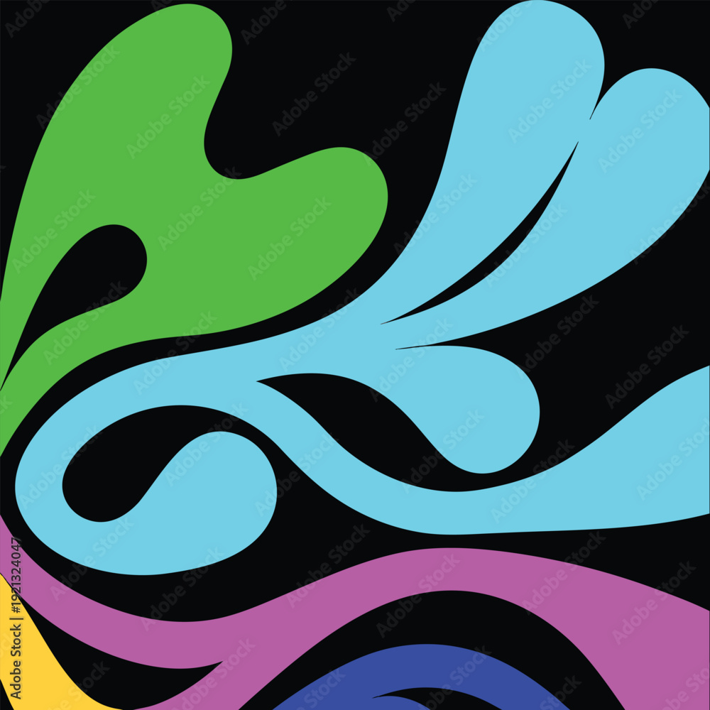 Fototapeta premium Modern vector pattern with multicolor abstract shapes. Colorful abstract background.