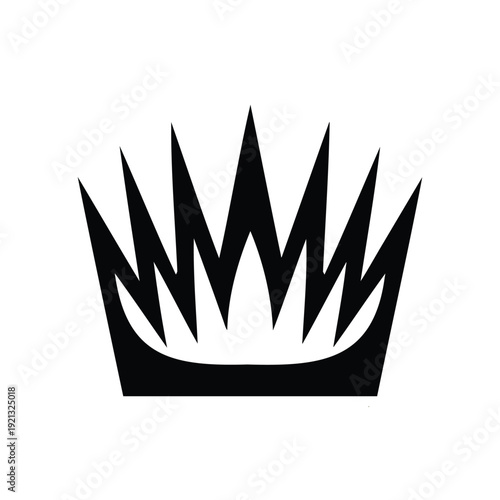 Black crown silhouette vector, royal king and queen crown icons isolated on white background