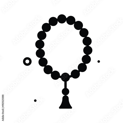 A customizable glyph icon showing tasbih prayer beads for dhikr