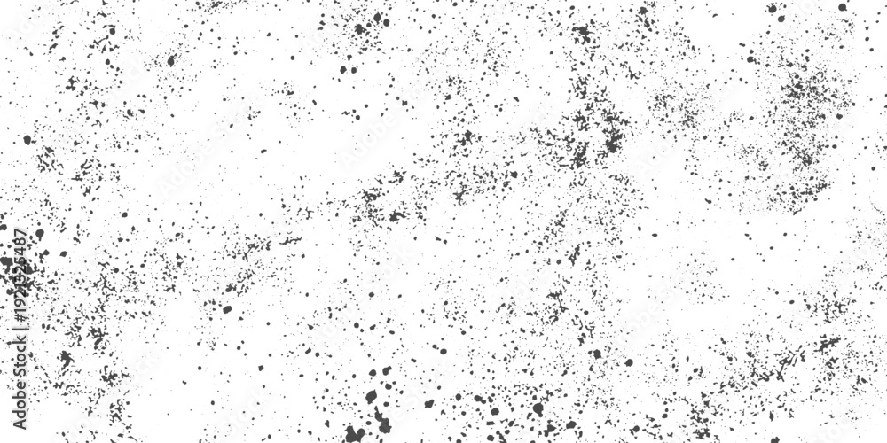 Obraz premium Dirty Dust Film Grain Speck Grit Grunge Overlay Texture on White Background with Noise Effect and Rough Distressed Surface Vector Illustration.