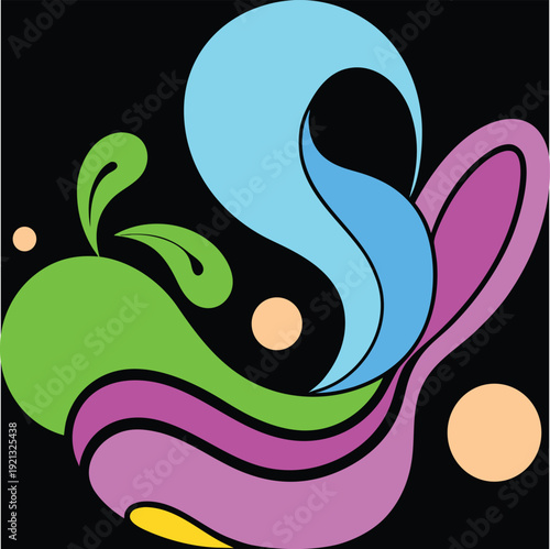 Modern vector pattern with multicolor abstract shapes. Colorful abstract background.