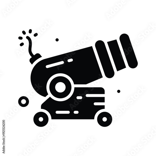 An amazing glyph icon representing ramadan cannon for iftar timing