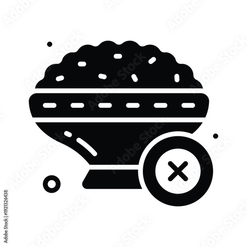 A premium glyph icon representing no eating fasting rule