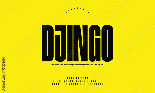 Djingo Bold Condensed Display Font - Impactful Sans Serif Typography for Movie Posters, Sports Branding, and Modern Headlines
