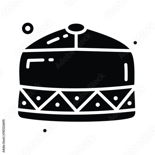 A customizable glyph icon representing muslim prayer cap