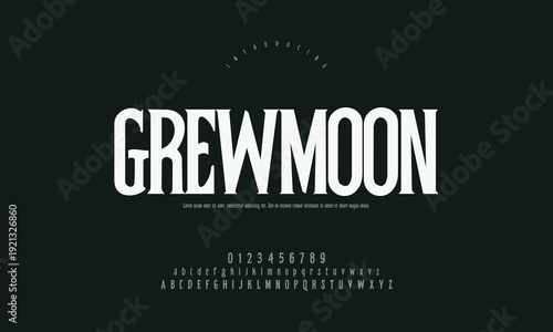 Grewmoon Modern Condensed Serif Font - Bold High-Contrast Typography for Movie Posters, Editorial Headlines, and Vintage Branding