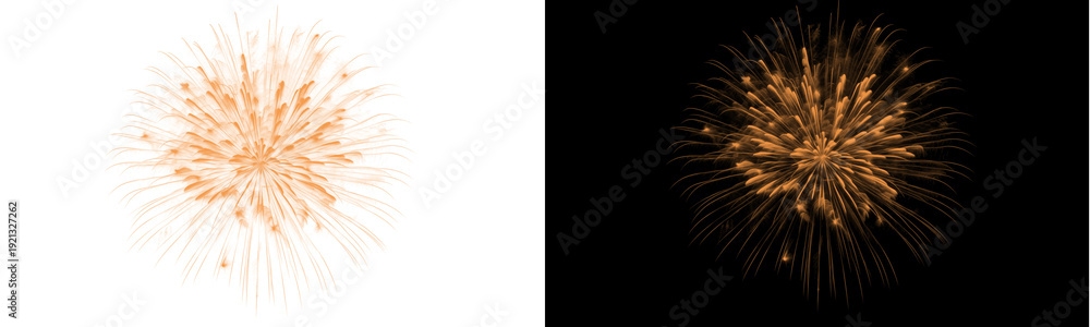 Naklejka premium Abstract Golden Fireworks Explosion Burst Radial