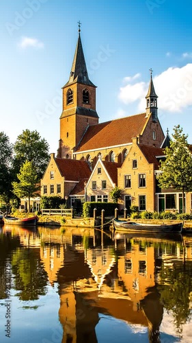 Beautiful church by the lake shore.