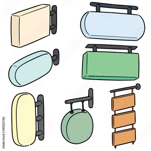 vector set of shop sign