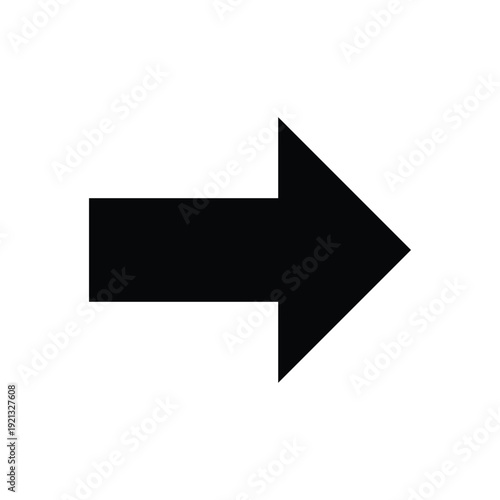 A large black arrow pointing to the right on a white background