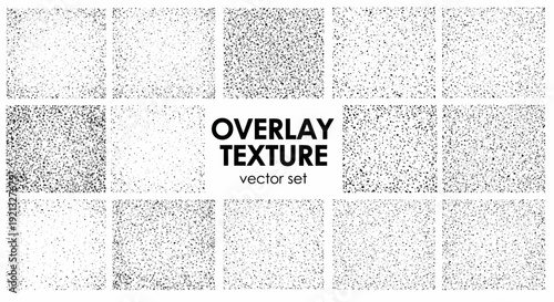 Set of 15 Textured Overlay Effects for Graphic Design Projects
