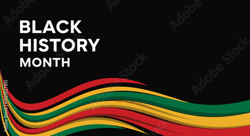 Black History Month Celebration with Pan-African Colors Waving Banner Design