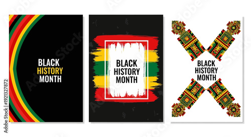 Black History Month Posters with African American Culture Inspired Designs