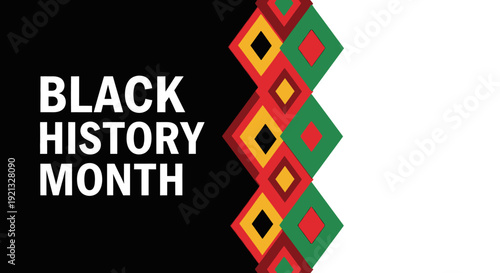 Black History Month Celebration with African American Colors and Geometric Pattern