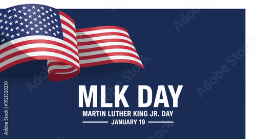 MLK Day Martin Luther King Jr. Day January 19th American Flag Graphic