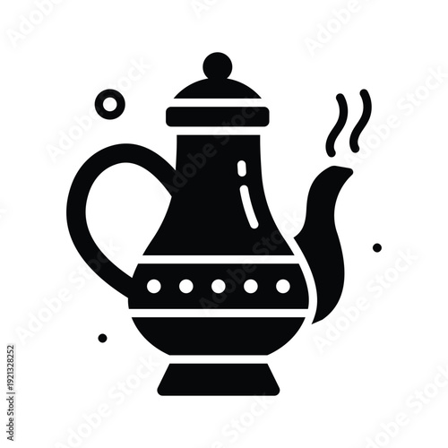 A modern glyph icon representing arabic teapot for drink