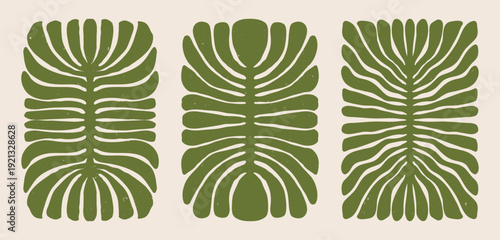 Abstract Contemporary mid century modern Botanical boho poster cover template.Minimal and natural compositions for postcard, cover, wallpaper, wall art, home decor