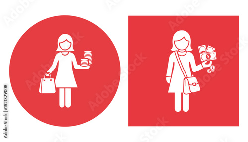 Gender equality business silhouette icons for parity and inclusion