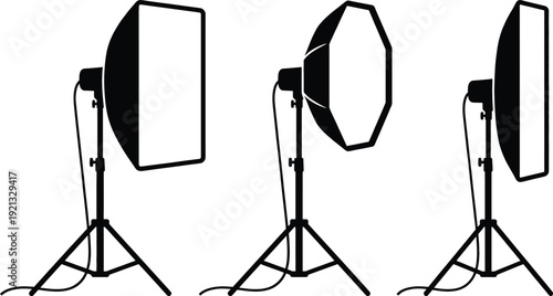 Studio softbox icon vector for professional photography lighting