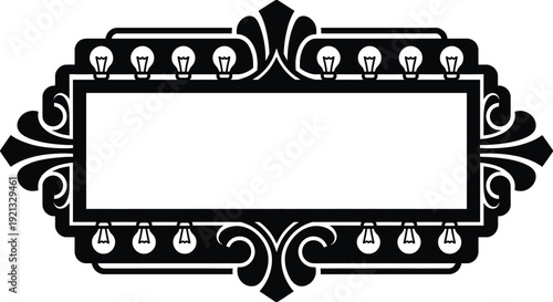 Cinema marquee board empty retro sign vector illustration