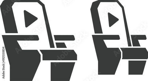 Cinema seat with play button icon vector illustration