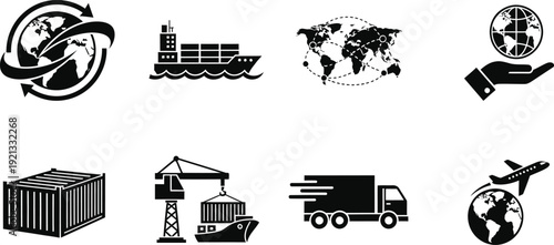 Icon collection for logistics and transportation concepts