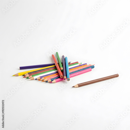 Wallpaper Mural color pencils isolated on white background Torontodigital.ca
