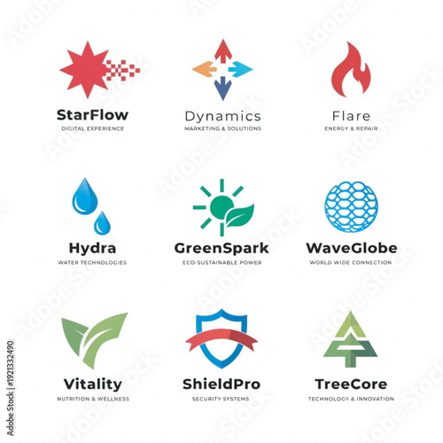 Collection of Colorful Modern Abstract Company Logos