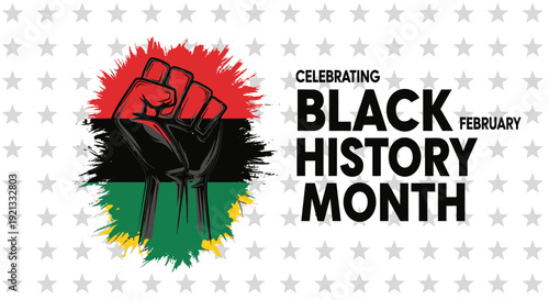 Celebrating Black History Month with Pan-African Flag Colors and Fist Symbol