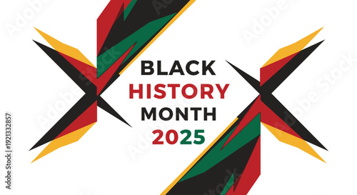 Black History Month 2025 Celebration with Pan-African Colors and Abstract Design