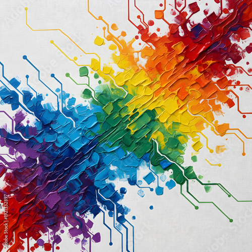 Wallpaper Mural colored paint strokes on white color background Torontodigital.ca