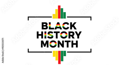 Black History Month Celebration Graphic with Pan-African Flag Colors