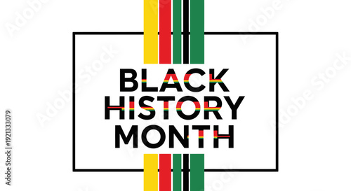 Black History Month celebration text with Pan-African flag colors