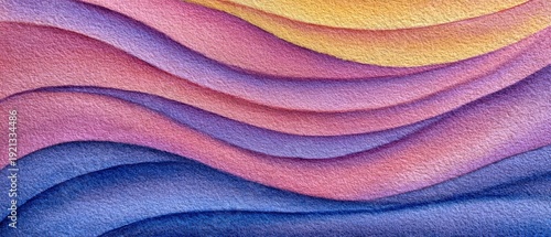 A vibrant abstract design featuring flowing waves in warm and cool colors, perfect for backgrounds, wallpapers, or artistic projects that require a calm yet dynamic visual appeal,