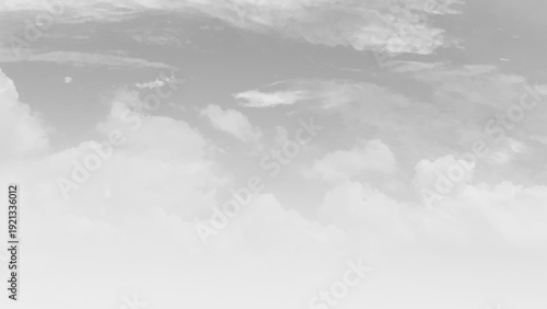 Overcast Sky in Monochrome Tones. Moody Cloud Formation in Black and White