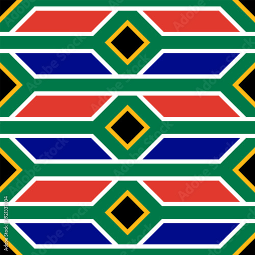 south african flag pattern. geometric background. vector illustration