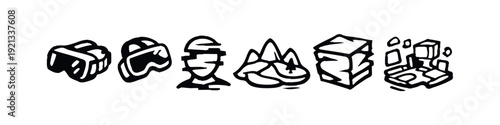 Metaverse and Virtual Reality Hand-Drawn Icons Set
