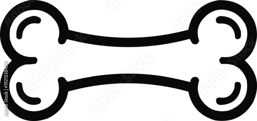 Dog Bone Icon  Minimal Pet Treat Symbol in Simple Black Outline