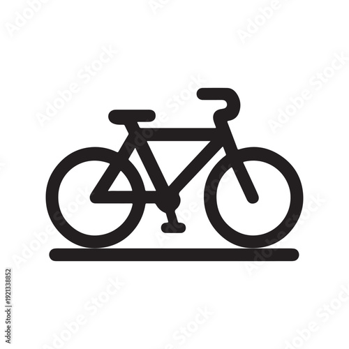 Black vintage sport bike vehicle with wheels and pedals isolated on white background as a vector illustration symbol for road cycling exercise and transport activity