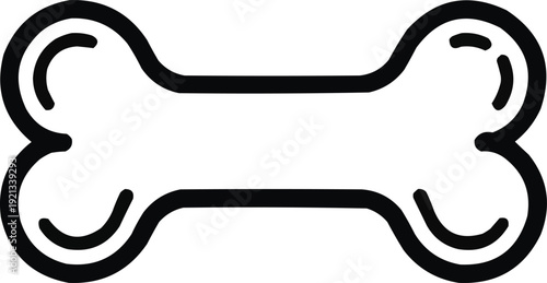 Dog Bone Icon  Minimal Pet Treat Symbol in Simple Black Outline