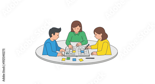 Team Board Game Playing Vector