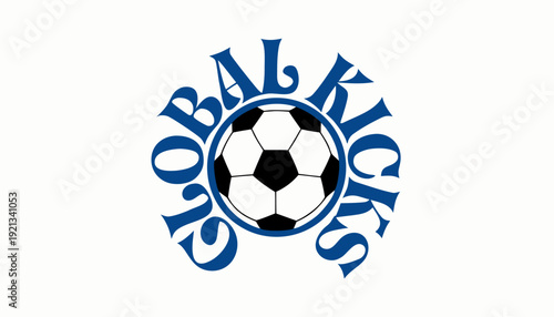 Classic soccer ball badge composition with vintage typography and circular frame, expressing global football culture, unity, passion, and the timeless excitement of competitive matches.