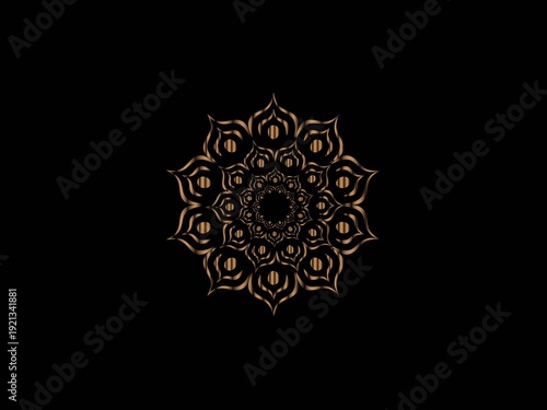 Elegant Golden Mandala on Black Background | Intricate Symmetrical Floral Pattern with Luxurious Metallic Detail, Ornamental Design for Premium, Spiritual, and Creative Visual Projects