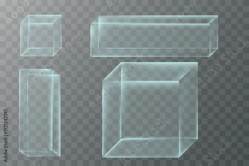 Futuristic Glass UI Panels and Frames Set